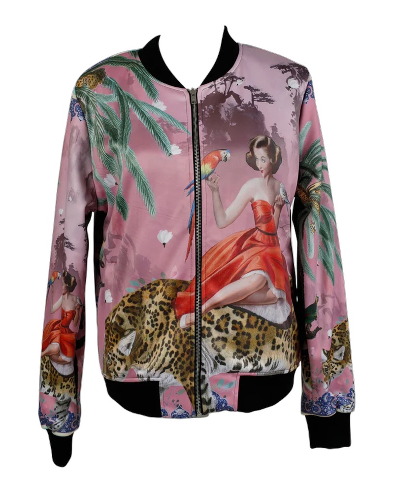 Mary Bomber Jacket in Pink – Size Medium