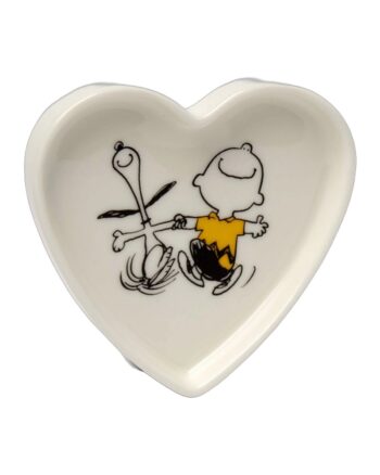 Peanuts Ceramic Heart Trinket Dish with Charlie Brown & Snoopy