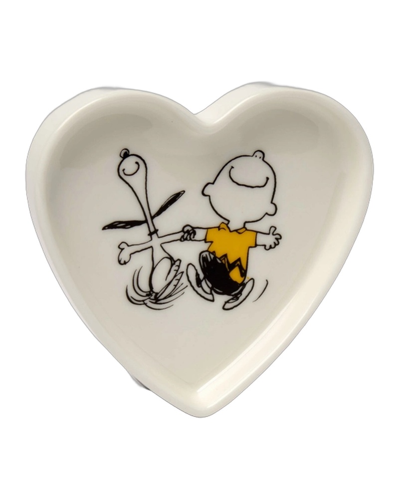 Peanuts Ceramic Heart Trinket Dish with Charlie Brown & Snoopy