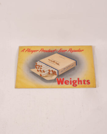 Rare Vintage Weights Cigarettes Advertising card – Unused Stock