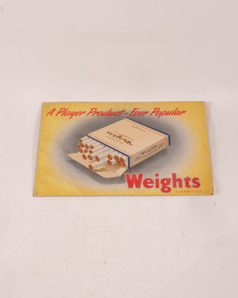 Rare Vintage Weights Cigarettes Advertising card – Unused Stock