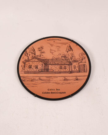 Vintage Cultra Inn Ceramic Wall Plaque with Hotel Scene