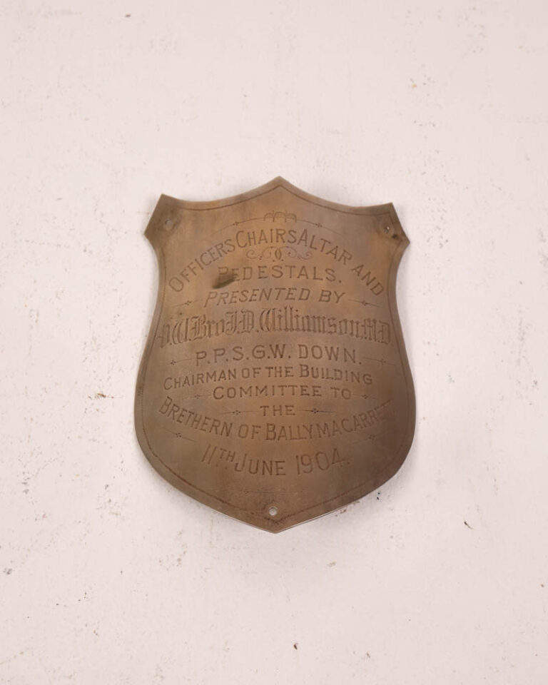 Antique Masonic Presentation Shield from 1904 with Inscription