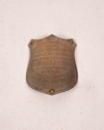 Antique Masonic Lodge Metal Plaque Dated 1904