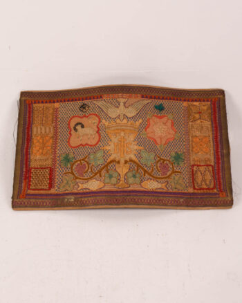 Antique Ecclesiastical Embroidered Panel with Religious Symbols