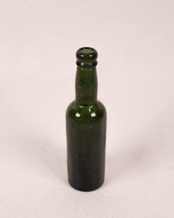 Vintage Green Glass Bottle with Round Neck