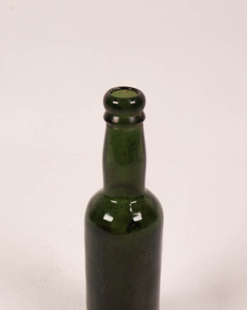 Vintage Green Glass Bottle with Round Neck