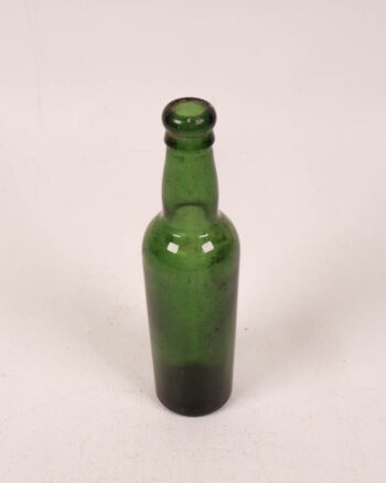 Vintage Green Glass Bottle with Rounded Shoulder