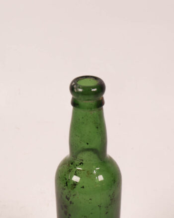 Vintage Green Glass Bottle with Rounded Shoulder