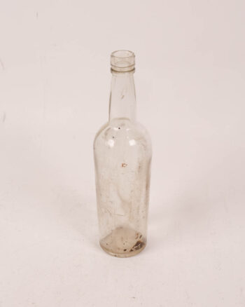 Vintage Clear Glass Bottle with Rounded Shoulder
