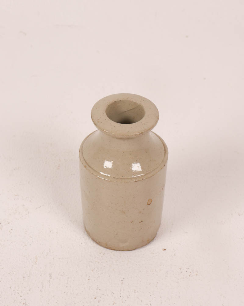 Antique Grey Stoneware Jar with Round Neck