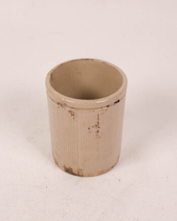 Vintage Cream Ceramic Jam Crock with Ribbed Design