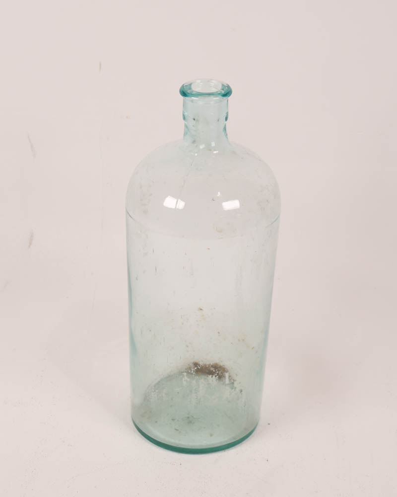 Early 1900s Acid Glass Bottle with Round Shoulders 13″ Tall