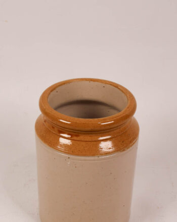 Vintage Stoneware Salt Glaze Storage Jar with Brown Glaze 21cm