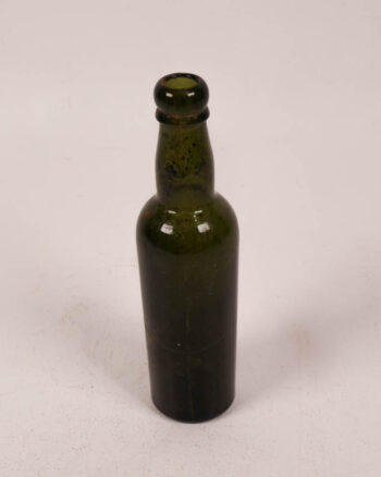 Antique Green Glass Bottle with Round Lip