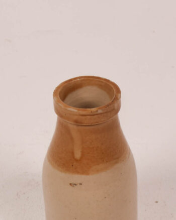 Vintage Stoneware Bottle with Brown Glazed Top