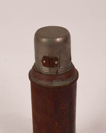 Vintage Metal Thermos Flask with Copper Interior