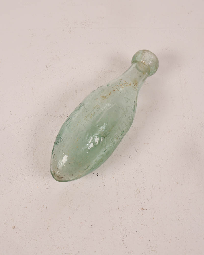 Vintage Sharp & Co Glass Torpedo Bottle with Stopper Neck