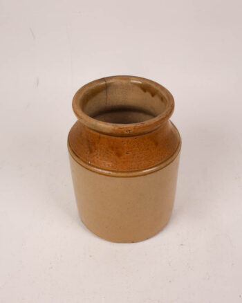 Antique Glazed Stoneware Jar with Rustic Finish, (cracked)
