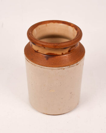 Vintage Two-Tone Stoneware Jar with Brown Glaze 22cm