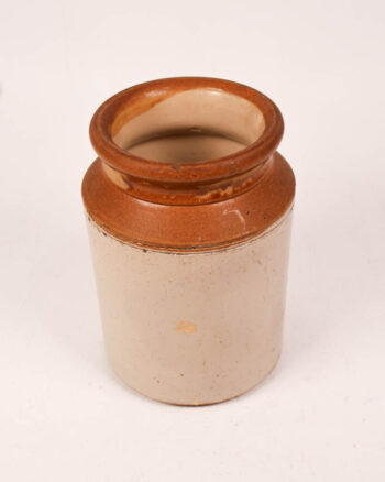 Vintage Two-Tone Stoneware Jar with Brown Glaze 22cm