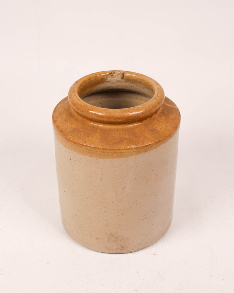 Antique Two-Tone Stoneware Jar with Wide Mouth 20 cm