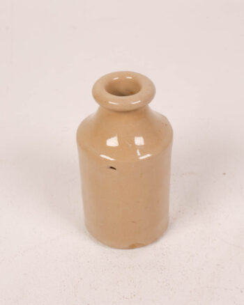 Vintage pale Brown Stoneware Bottle with Narrow Neck