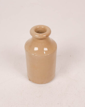 Vintage pale Brown Stoneware Bottle with Narrow Neck