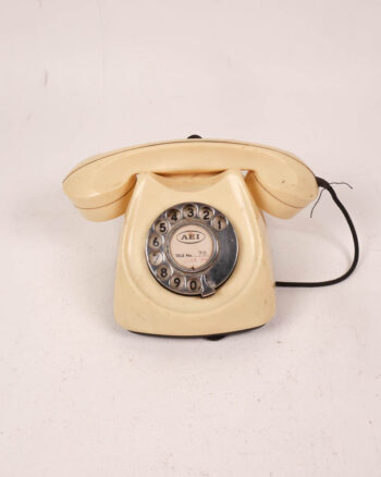 Vintage AEI 706 Cream Plastic Rotary Dial Telephone