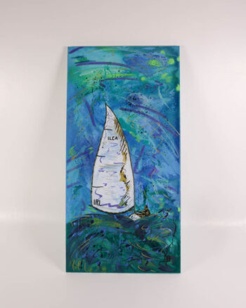 ‘Synergy’ – Kate Broderick Sailing Boat Painting on Canvas with Acrylic