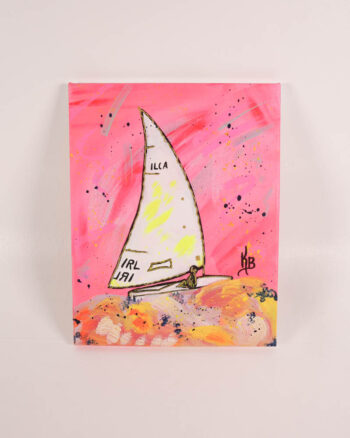 ‘Hot Pursuit’ Kate Broderick Sailboat Painting on Canvas
