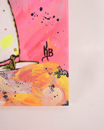 ‘Hot Pursuit’ Kate Broderick Sailboat Painting on Canvas