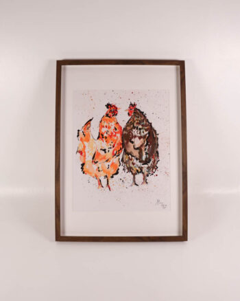 ‘Spill The Tea Ginger’ Framed Chicken Painting by Kate Broderick