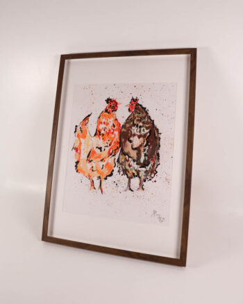 ‘Spill The Tea Ginger’ Framed Chicken Painting by Kate Broderick
