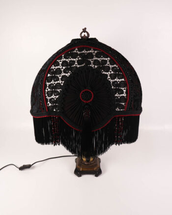 Victorian/Gothic Lampshade With Guipure Lace Rose Pattern