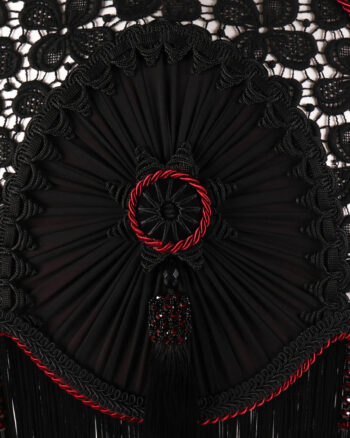 Victorian/Gothic Lampshade With Guipure Lace Rose Pattern