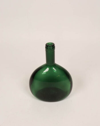 Vintage Green Glass Demijohn Bottle with Round Body