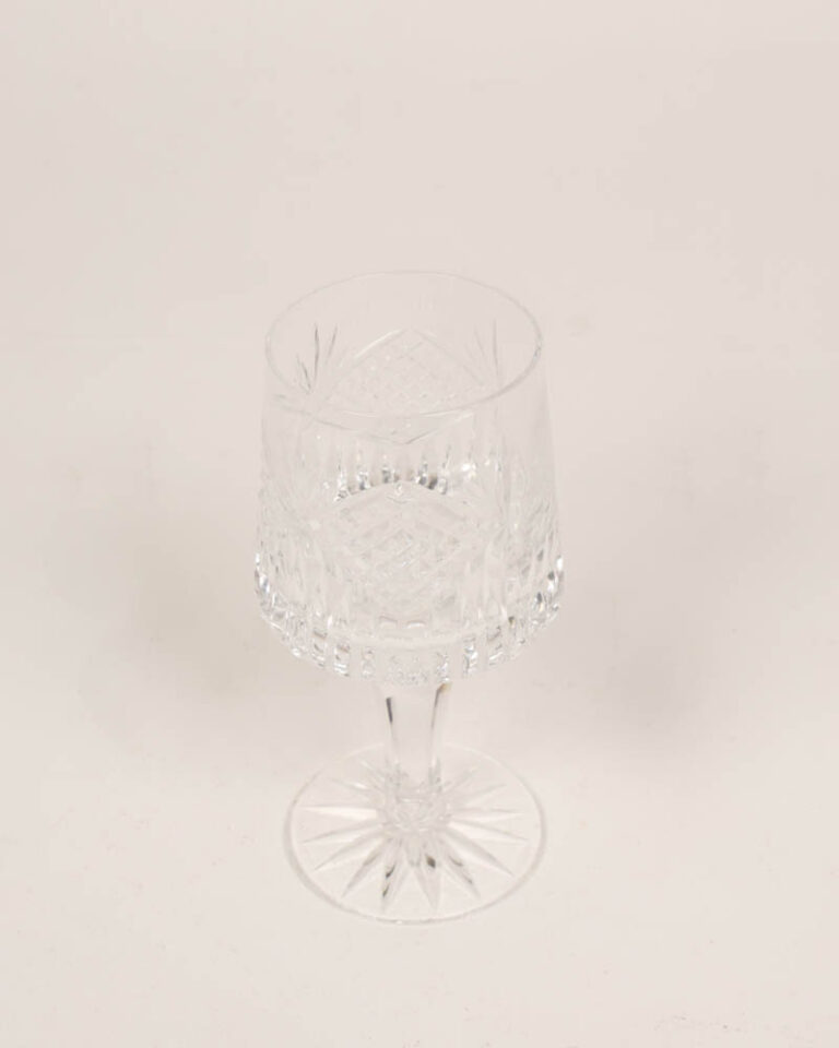 Cut Crystal Wine Glass with Intricate Detailing