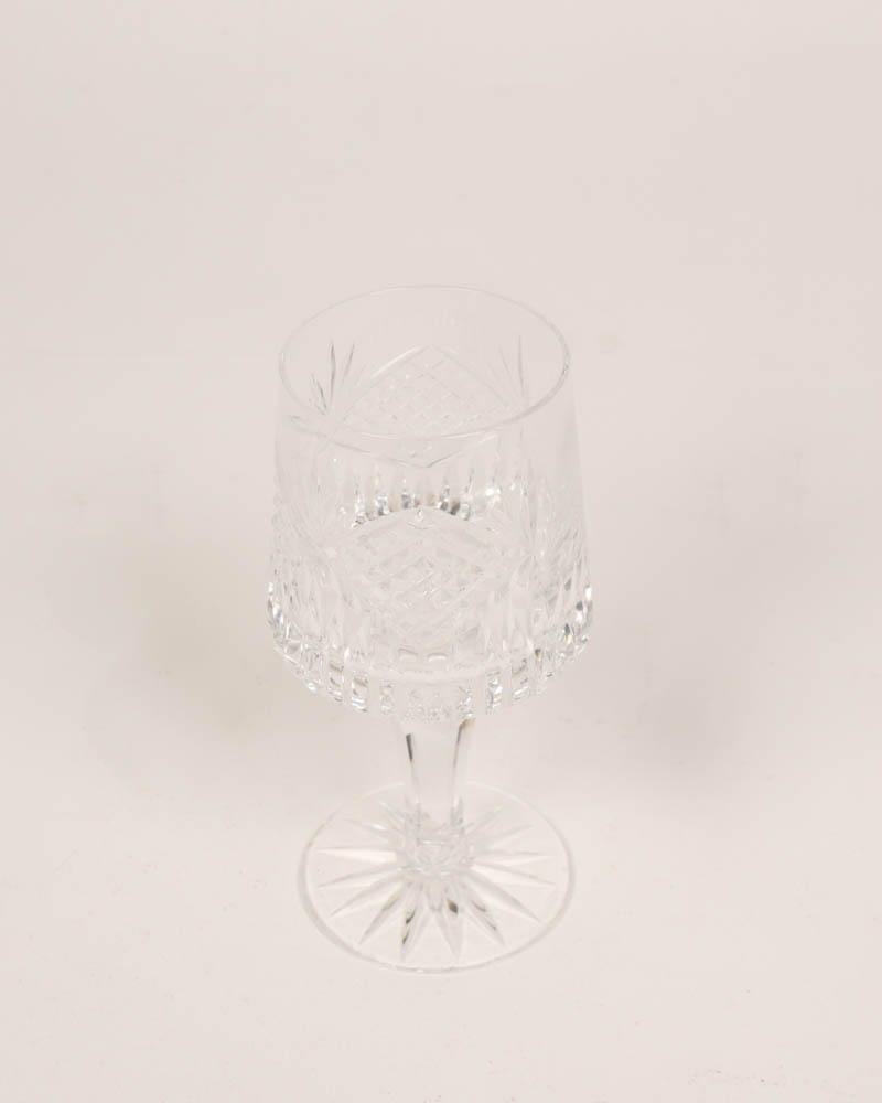 Cut Crystal Wine Glass with Intricate Detailing