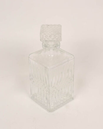 Square Clear Glass Whisky Decanter with Stopper