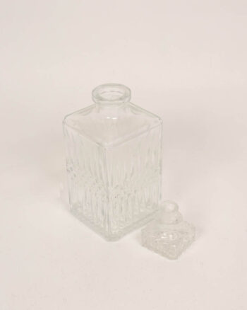 Square Clear Glass Whisky Decanter with Stopper