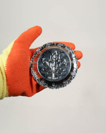 Vintage Canadian Metal Souvenir Dish with Maple Leaf