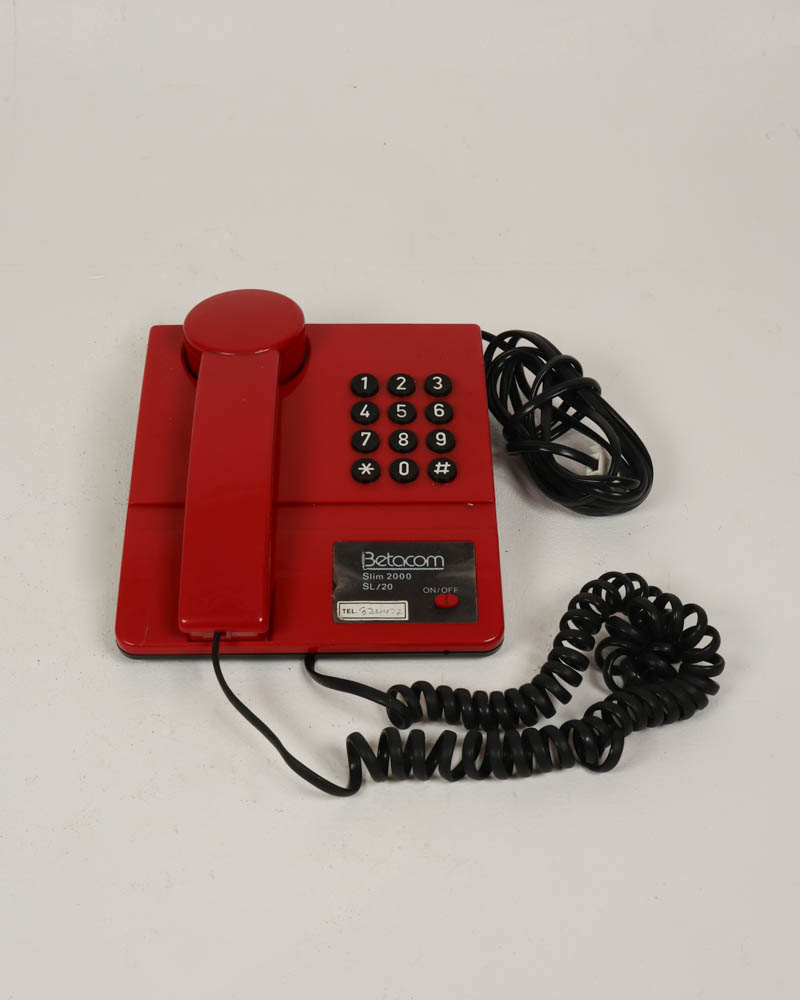 Vintage Betacom Slim 2000 Red Plastic Telephone