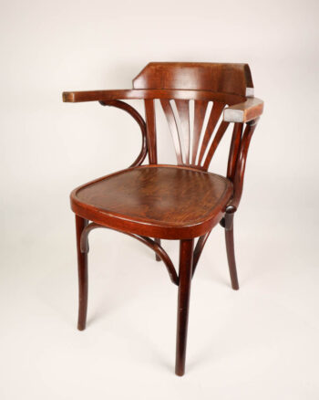 Antique Bentwood Armchair with Curved Backrest
