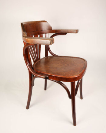 Antique Bentwood Armchair with Curved Backrest