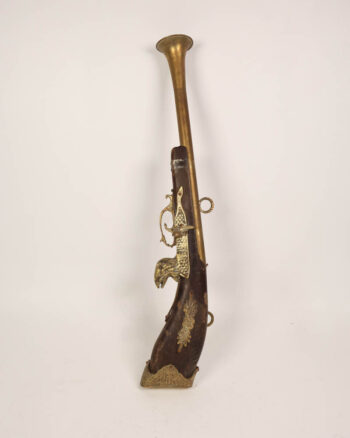 Decorative Wooden Flintlock Pistol with Brass Accents