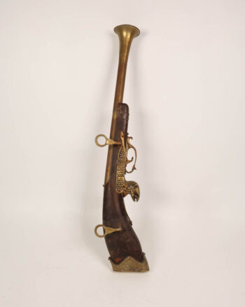 Decorative Wooden Flintlock Pistol with Brass Accents