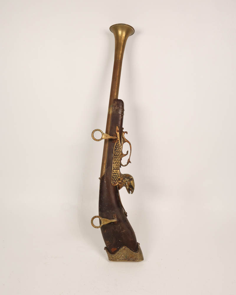 Decorative Wooden Flintlock Pistol with Brass Accents