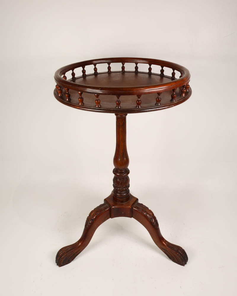 Antique Style Mahogany Tripod Table with Birdcage Gallery