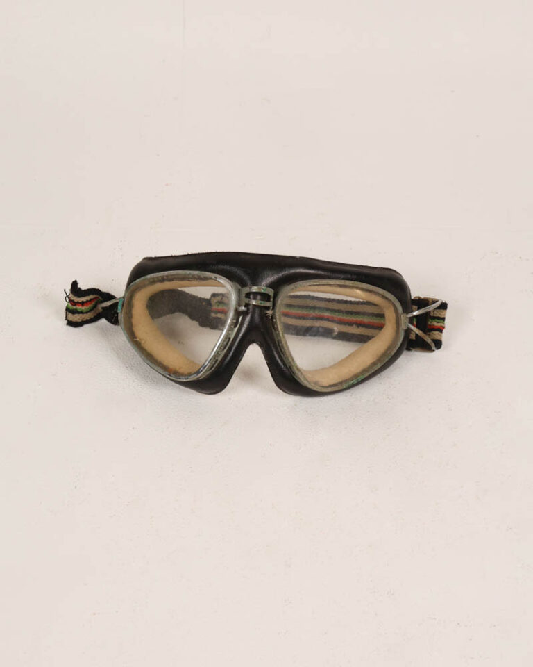 Vintage Leather Flying Goggles with Striped Headband